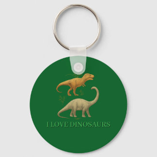 Porte-clés vert - J'aime les dinosaures