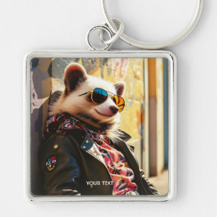 Porte-clés Veste en cuir Imaginaire mignonne Possum