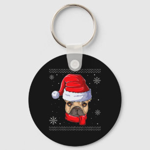 Porte-clés Vêtements de Père Noël pour Bouledogue Français 