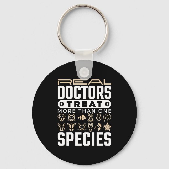 Porte-clés Vétérinaire Les médecins réels traitent plus d'une (Recto)
