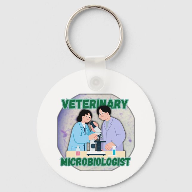 Porte-clés Veterinary Microbiologist – Lab Science Design (Recto)