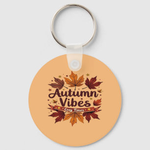 Porte-clés Vibes d'automne Confortable Feuilles d'automne Des