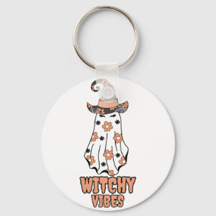 Porte-clés "Vibes de cuisine" Halloween Witch Ghost Orange