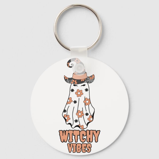 Porte-clés "Vibes de cuisine" Halloween Witch Ghost Orange (Recto)