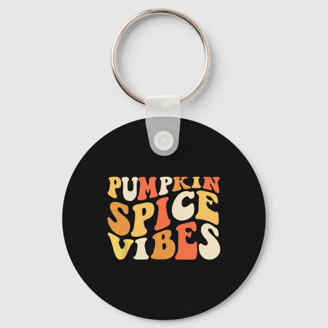Porte-clés Vibes d'épices citrouilles Rétro Vibes d'automne (Recto)