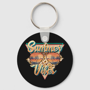 Porte-clés Vibes d'été Lunettes de soleil vintages Sunset