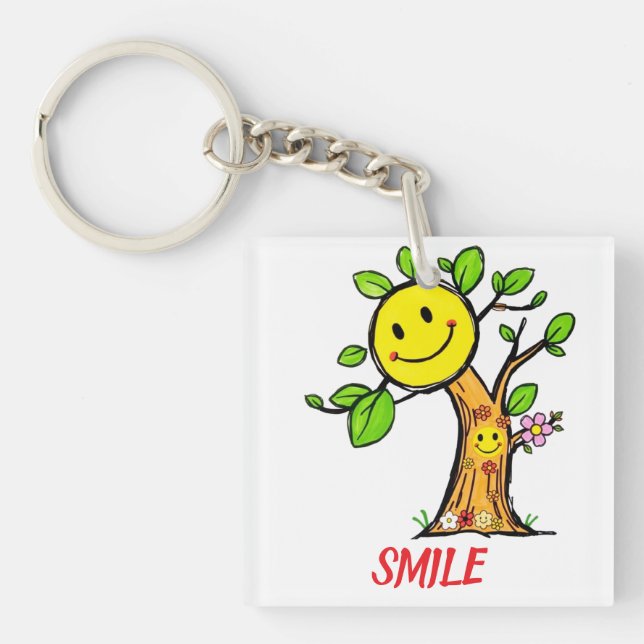Porte-clés Vibes positives "Smile Tree" (Devant)
