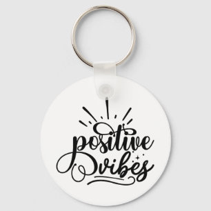 Porte-clés Vibes Positives Typographie Citation Motivationnel