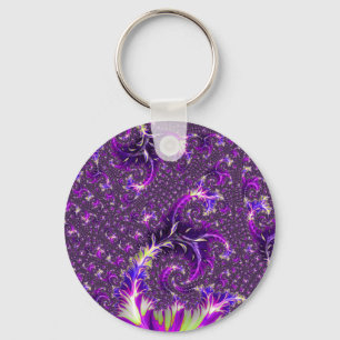 Porte-clés Vibrant coloré Trippy Super Boho Spiral Fractal
