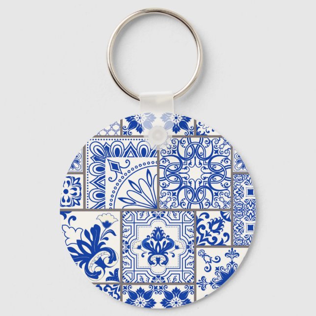 Porte-clés Victorian Majolica : Patchwork Tile Motif. (Recto)