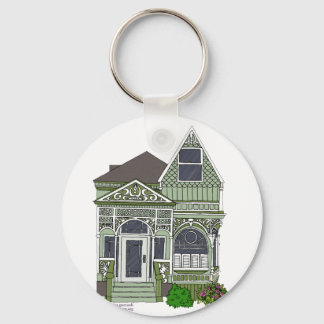 Porte-clés Victorienne "Dame Peinte" - vert