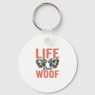 Porte-clés Vie Amour Chien Woof Graphisme Rétro_1