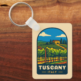 Porte-clés Vignoble de Toscane Vintage voyage rétro Italie