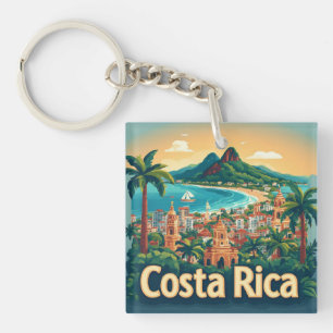 Porte-clés Ville côtière tropicale du Costa Rica