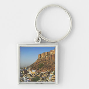 Porte-clés Ville de la Cité Bleue avec Meherangarh, le