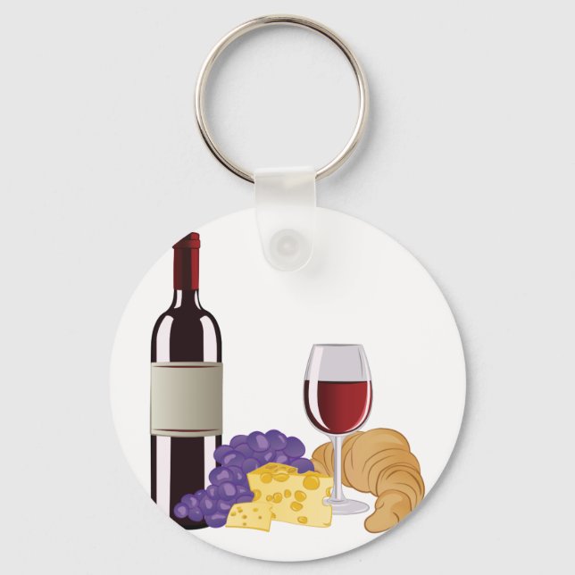 Porte-clés Vin et fromage (Recto)