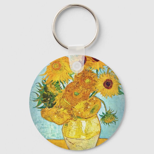 Porte-clés Vincent van Gogh - Vase avec 12 tournesols (Recto)