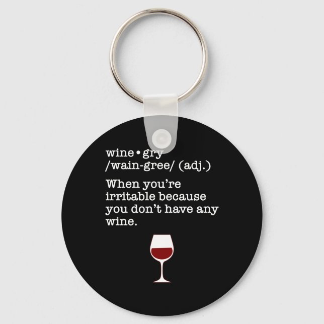 Porte-clés Vins amusants définition de l'amateur de vin (Recto)