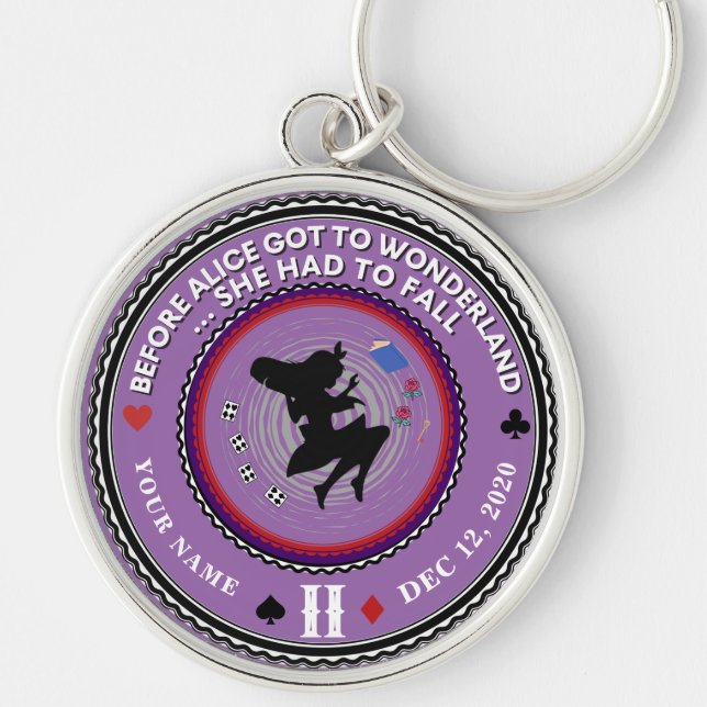 Porte-clés Vintage Alice au pays des merveilles Médaille de l (Devant)