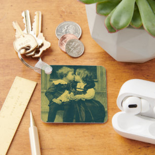 Porte-clés Vintage Amour et Romance Photo, Enfants Baiser