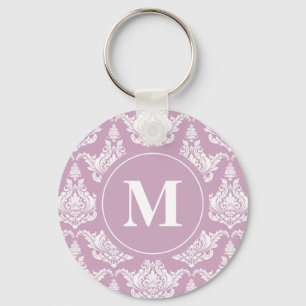 Porte-clés Vintage Aquarelle violet Damask Porte - clé