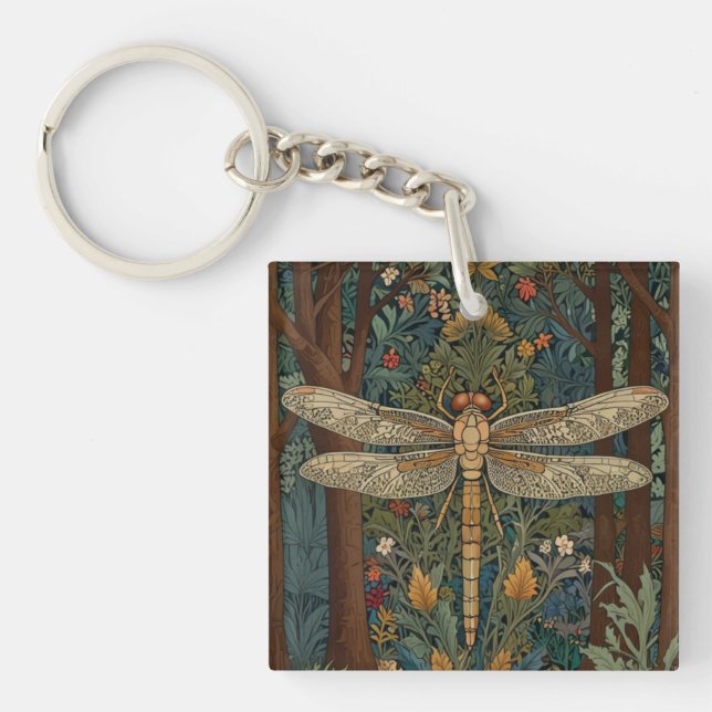 Porte-clés Vintage art nouveau déco dragonfly boho chic (Devant)