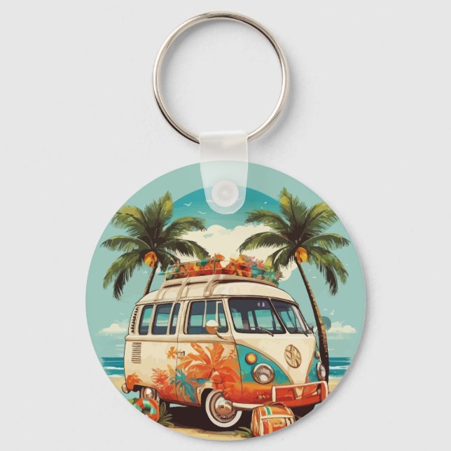 Porte-clés Vintage Beach Van (Recto)