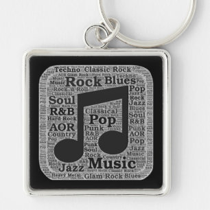 Porte-clés Vintage Black & White Music Genres Porte - clé