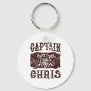 Porte-clés Vintage capitaine Chris Pirate personnalisé Ponton