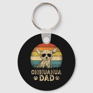 Porte-clés Vintage Chihuahua Papa Amoureux de les chiens Père