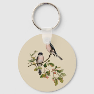 Porte-clés Vintage de beaux oiseaux sur le beige