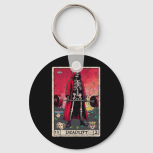 Porte-clés Vintage Deadlift Skeleton Halloween Gym plaisanter