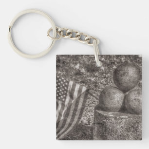 Porte-clés Vintage des boules canons de la guerre civile amér