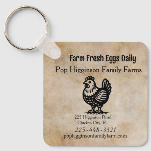 Porte-clés Vintage élevage de poulets