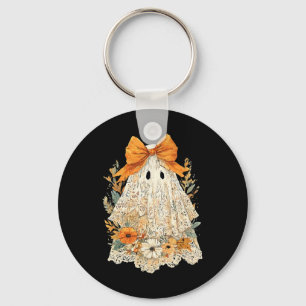 Porte-clés Vintage Floral Halloween Automne Fille Fantôme Lac