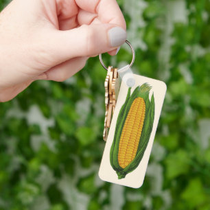 Porte-clés Vintage Food Vegetables; Yellow Corn on the Cob