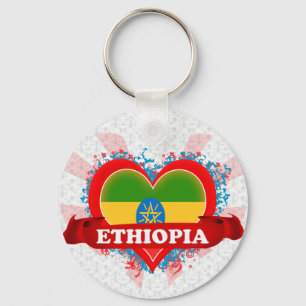 Porte-clés Vintage j'aime l'Ethiopie
