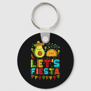 Porte-clés Vintage let's fiesta avocat et tacos cinco de