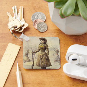 Porte-clés Vintage Miss Annie Oakley, Western Cowgirl