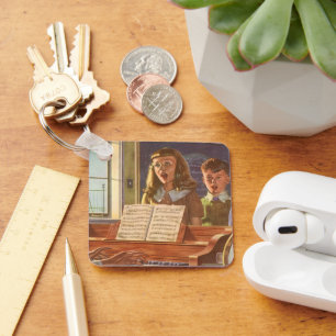 Porte-clés Vintage Music Teacher Teaching Students to Sing