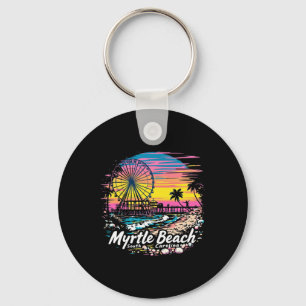 Porte-clés Vintage Myrtle Beach Caroline du Sud Sunset Skylin