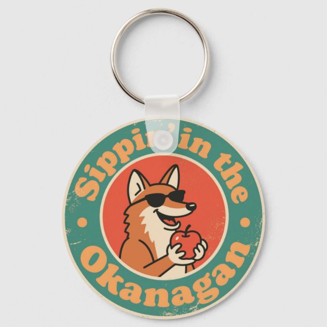 Porte-clés Vintage Okanagan Sipping (Recto)