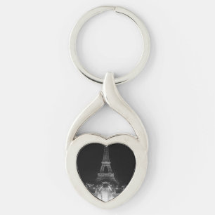 Porte-clés Vintage Paris Fontains Tour Eiffel nuit