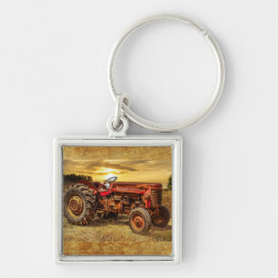 Porte-clés Vintage Red Farm Tractor