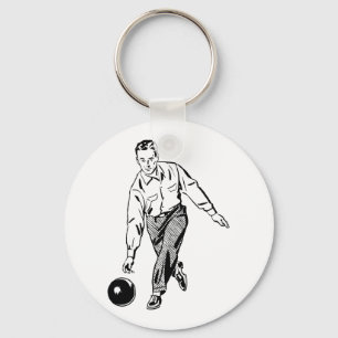 Porte-clés Vintage rétro noir & blanc dix pinces homme Bowlin
