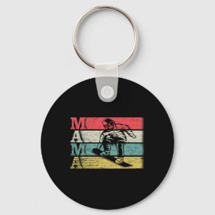 Porte-clés Vintage Retro Snowboard Mama Ski Snowboard Silh