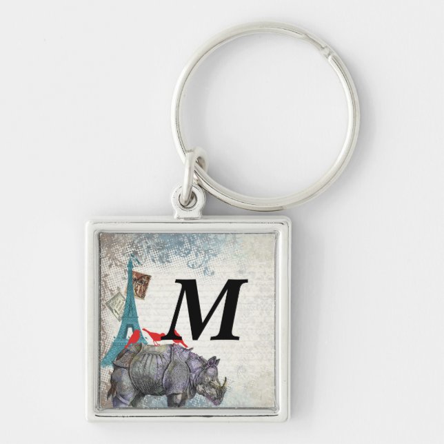 Porte-clés Vintage rhino (Devant)