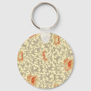 Porte-clés Vintage rose gris botanique