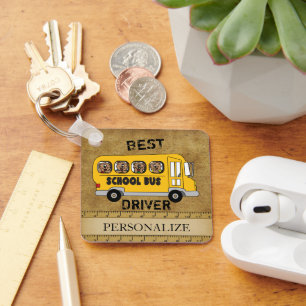 Porte-clés Vintage School Best Bus Driver 