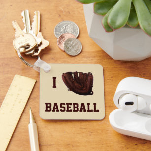 Porte-clés Vintage Sports, j'aime le baseball, je gante le ba